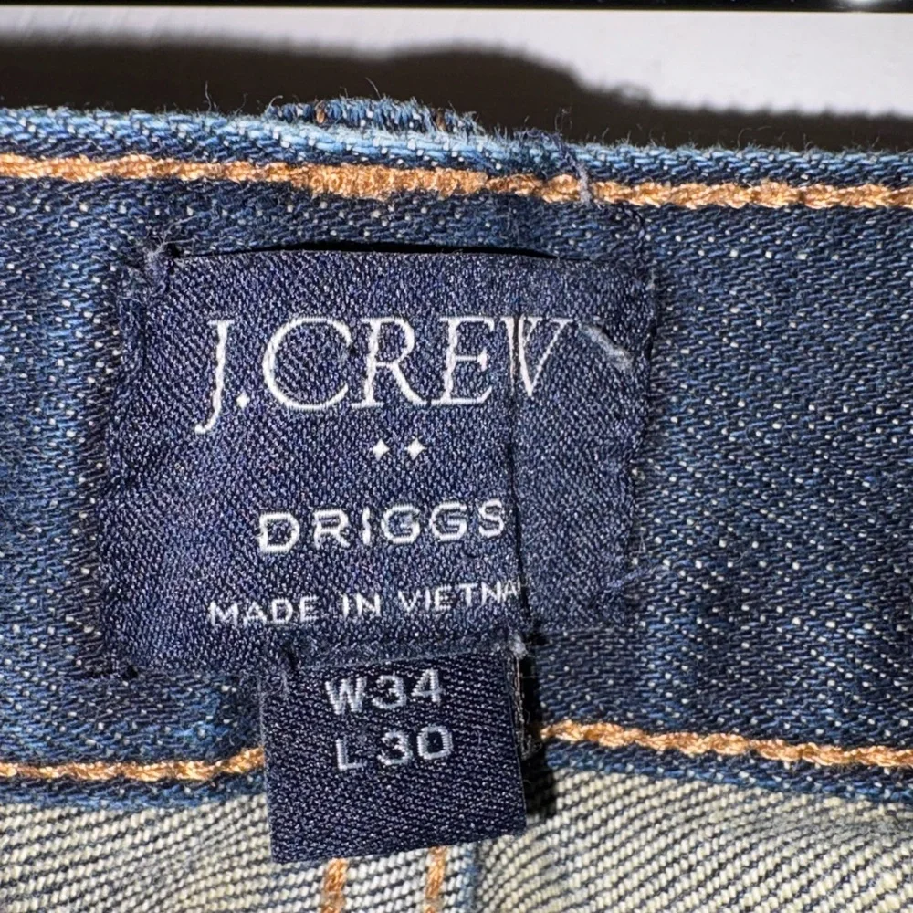 J. Crew‎ Men’s Driggs Dark Blue Denim Jeans 34x30 Casual Basic Preppy Minimalist